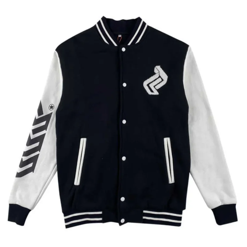 All Custom Made Men Varsity Baseball Letterman Bomber Windbreaker Lightweight Jacket Coat Black Custom Brand