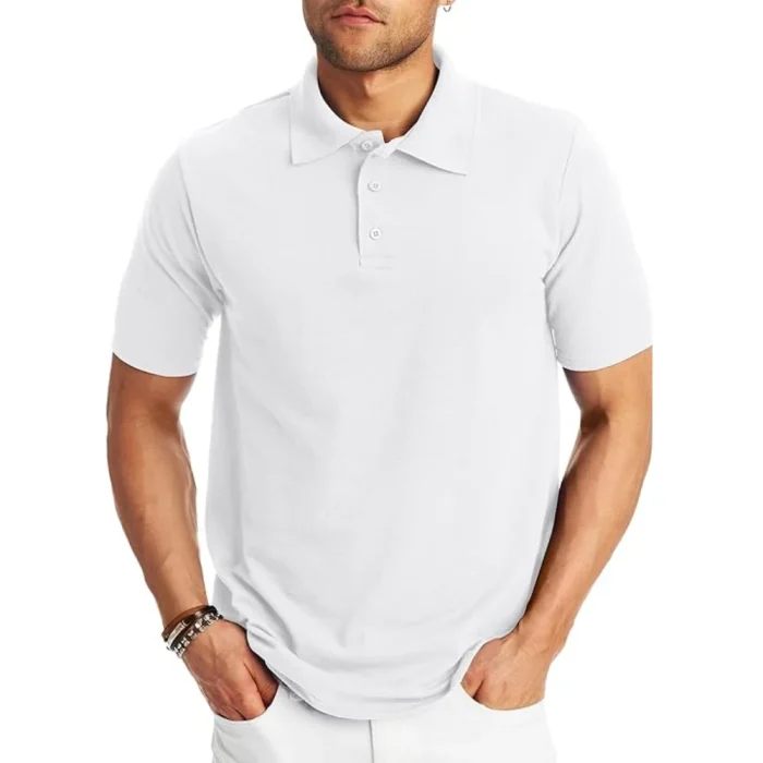 Wholesale B2B: Hanes Men’s X-Temp Midweight Short Sleeve Polo White Shirt