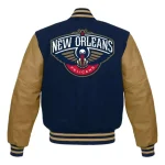 Letterman New Orleans Pelicans Blue and Brown Jacket