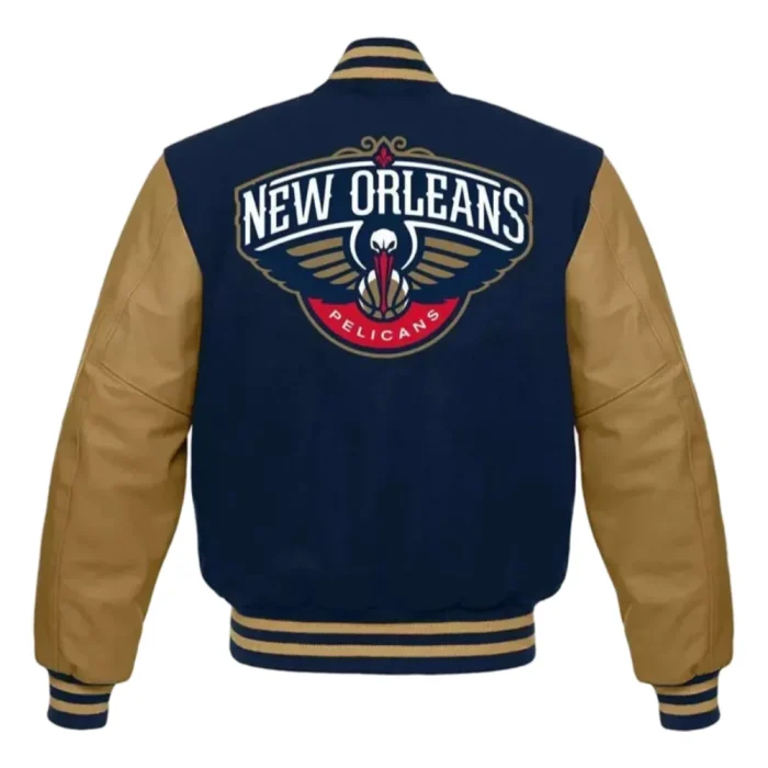 Letterman New Orleans Pelicans Blue and Brown Jacket