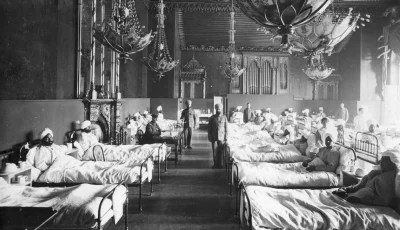 Injured Indian soldiers of the British Army at the Brighton Pavilion, converted into a military hospital in 1915.
(Image credit: Hulton Archive/Getty Images)